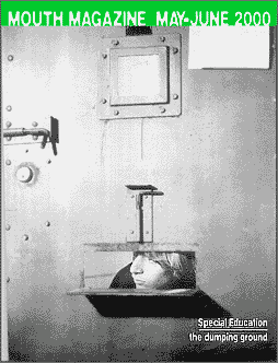 kid looking out peephole of a well-locked jail cell
